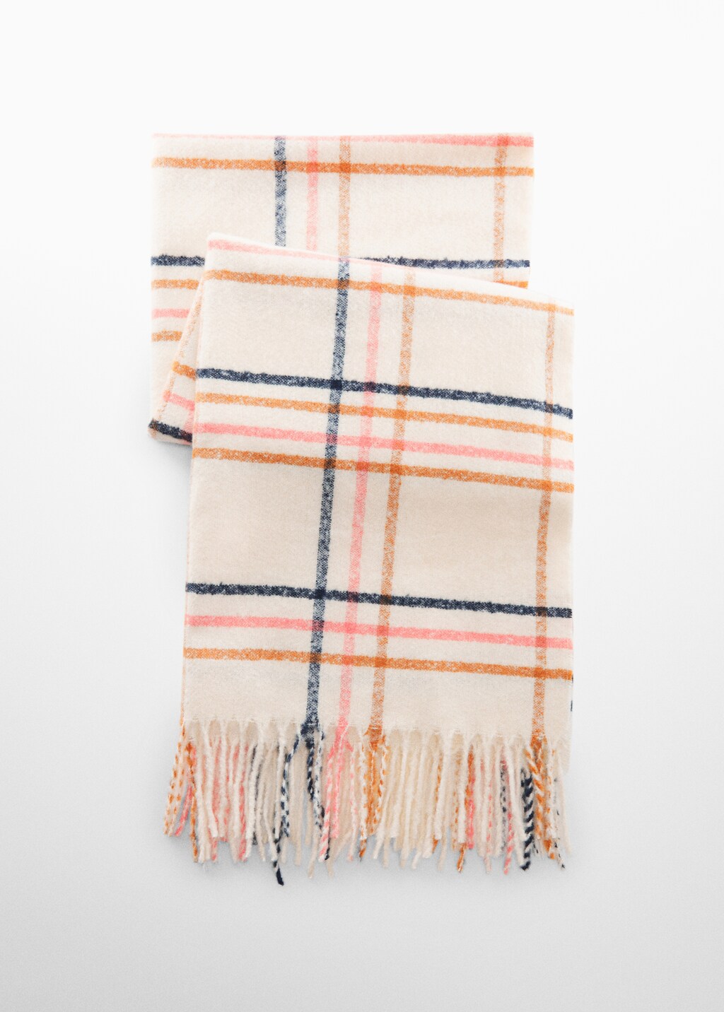 Fringed check scarf - Article without model