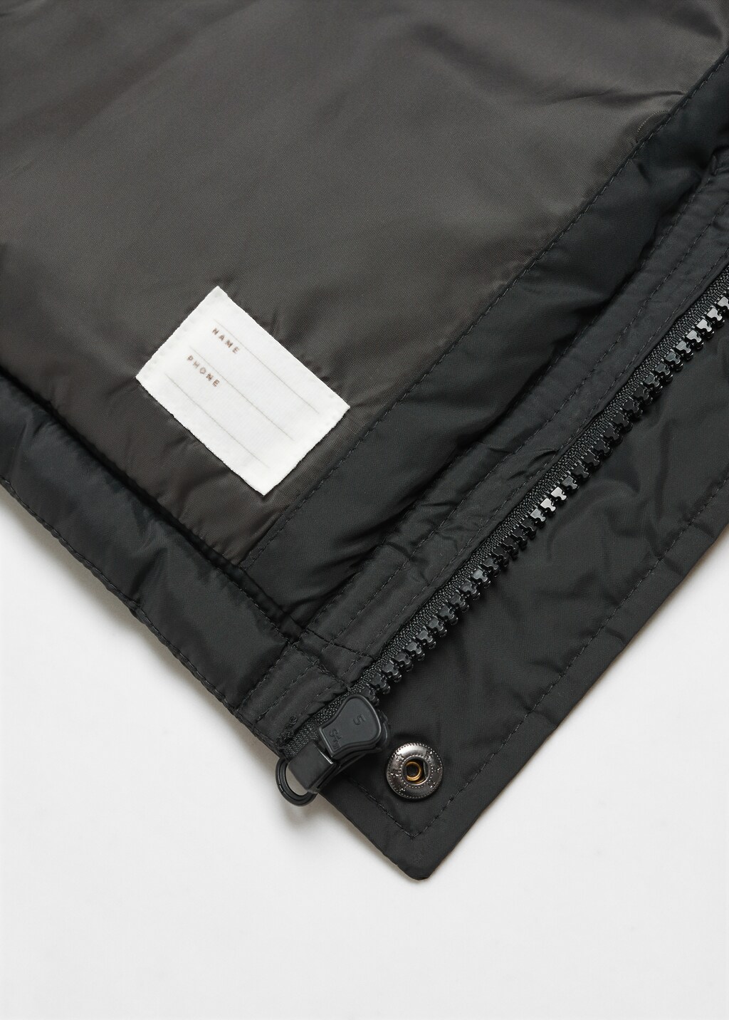 Quilted coat with fur-effect hood - Details of the article 0