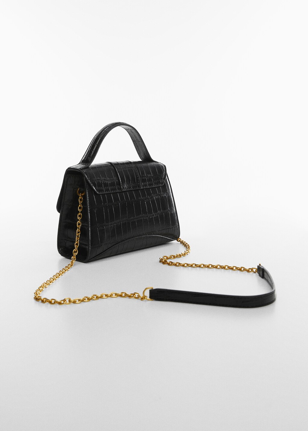 Mango black croc bag sale