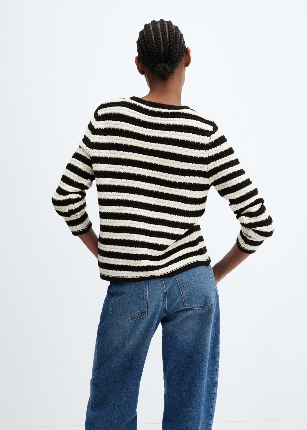  Striped cardigan with jewel buttons - Reverse of the article