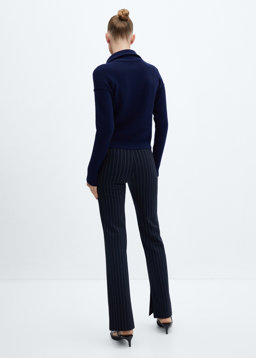 High neck sweater with zip - Reverse of the article