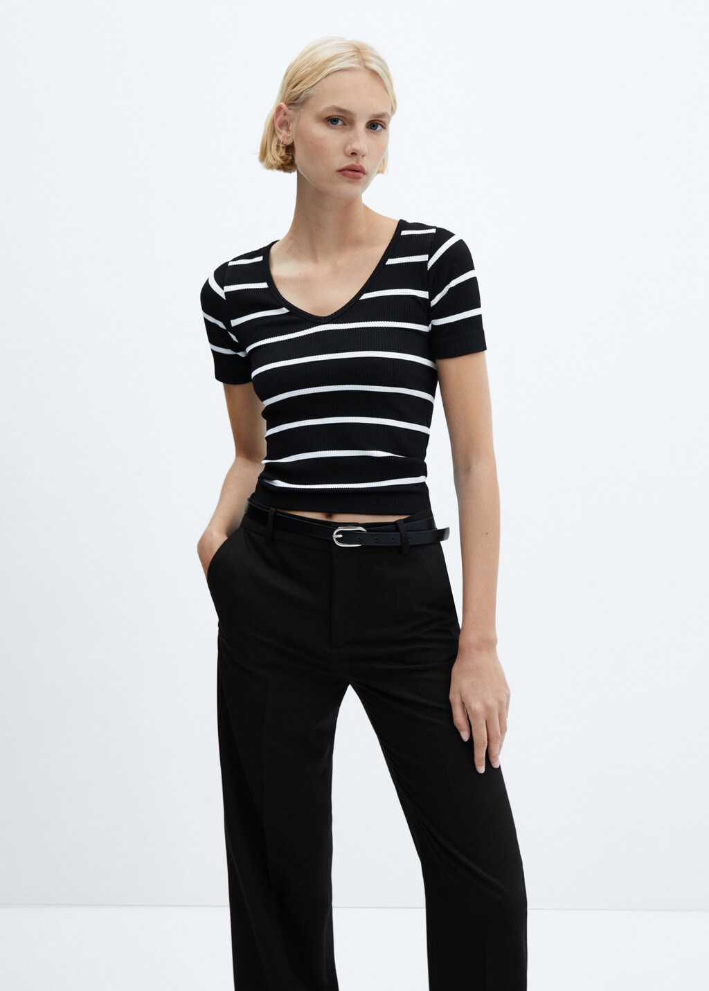 Striped seamless t-shirt - Medium plane