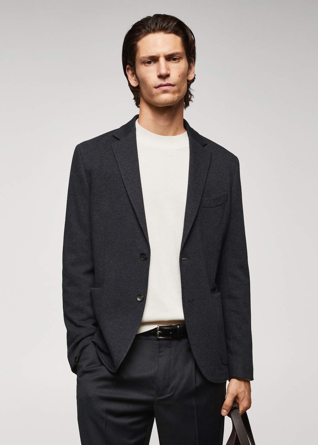 Herringbone slim-fit jacket - Medium plane