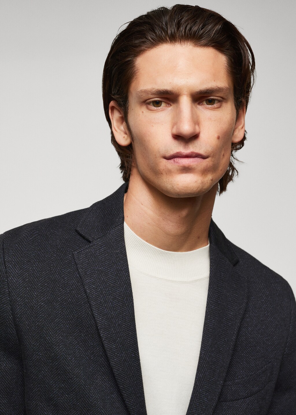 Herringbone slim-fit jacket - Details of the article 1