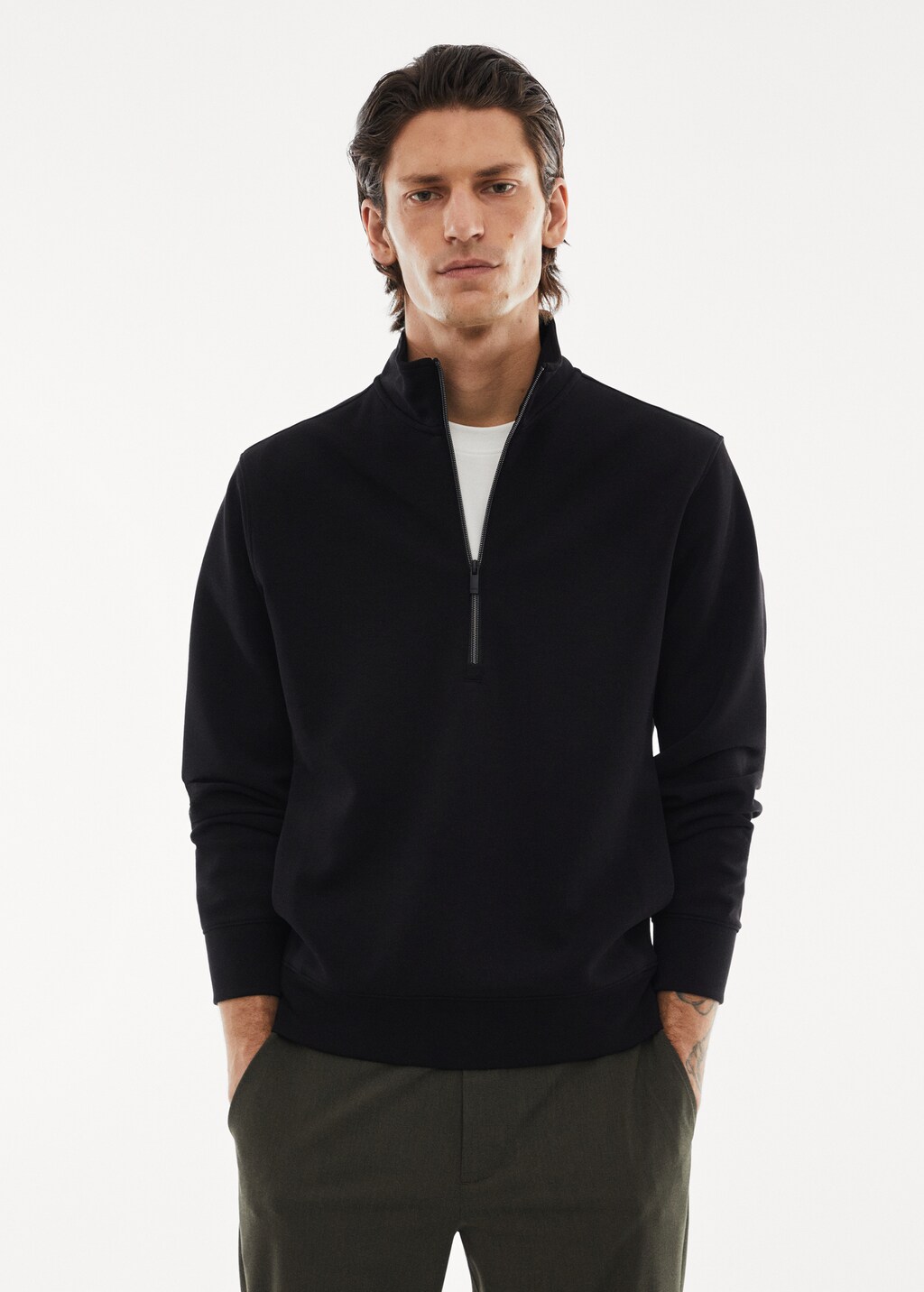 Breathable zip-neck sweatshirt - Medium plane