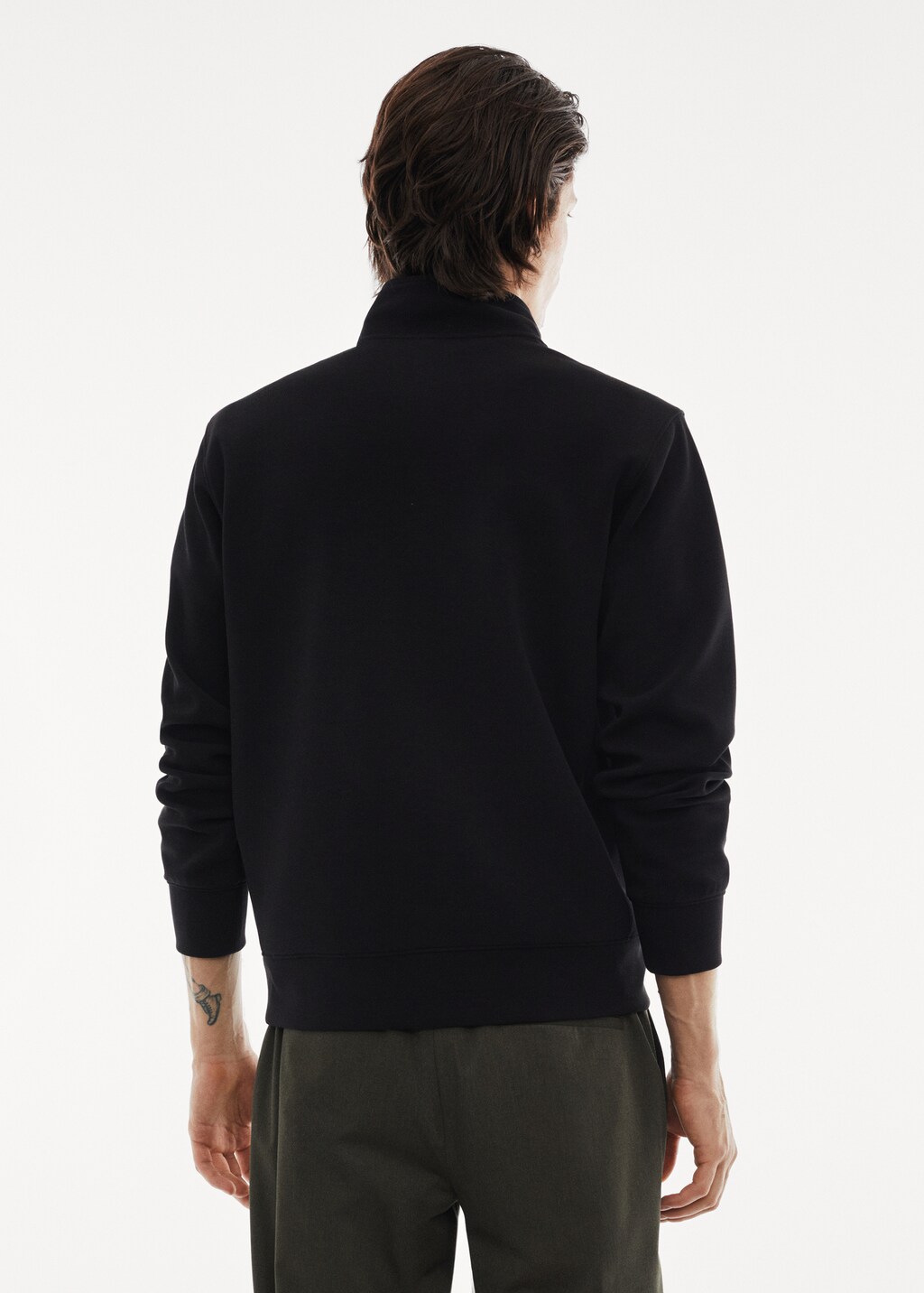 Breathable zip-neck sweatshirt - Reverse of the article