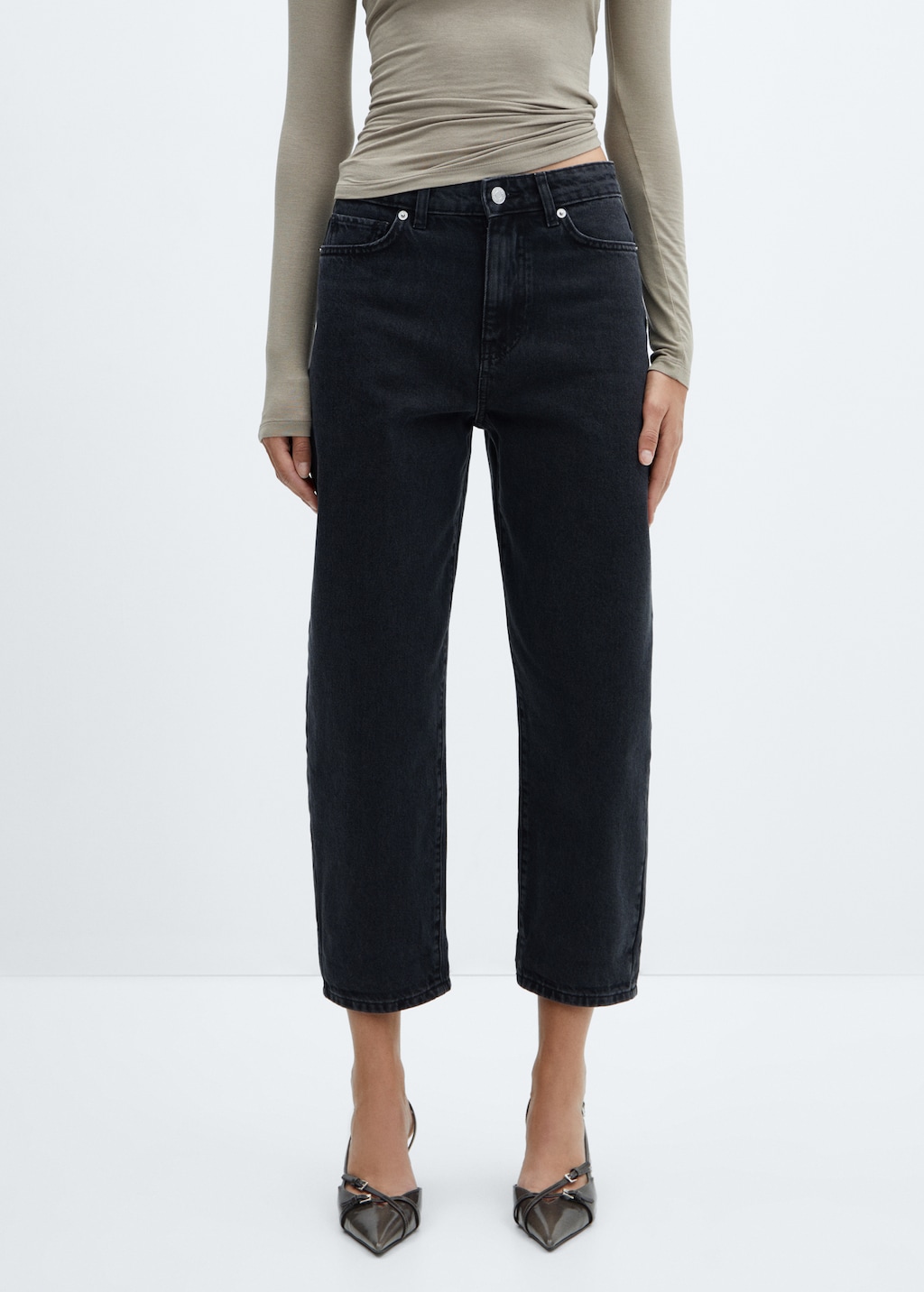 High-waist slouchy jeans - Medium plane