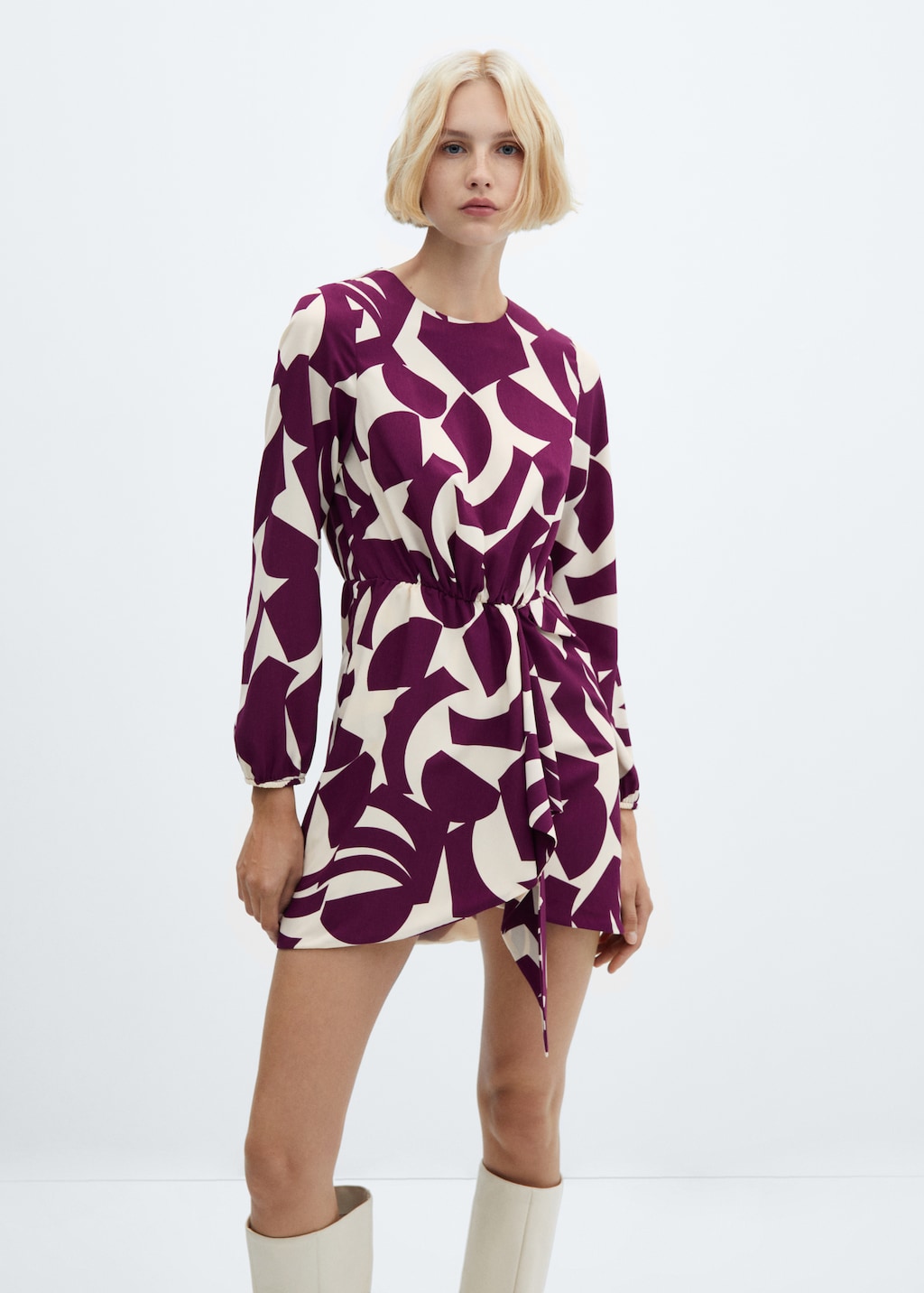 Printed bow dress - Medium plane