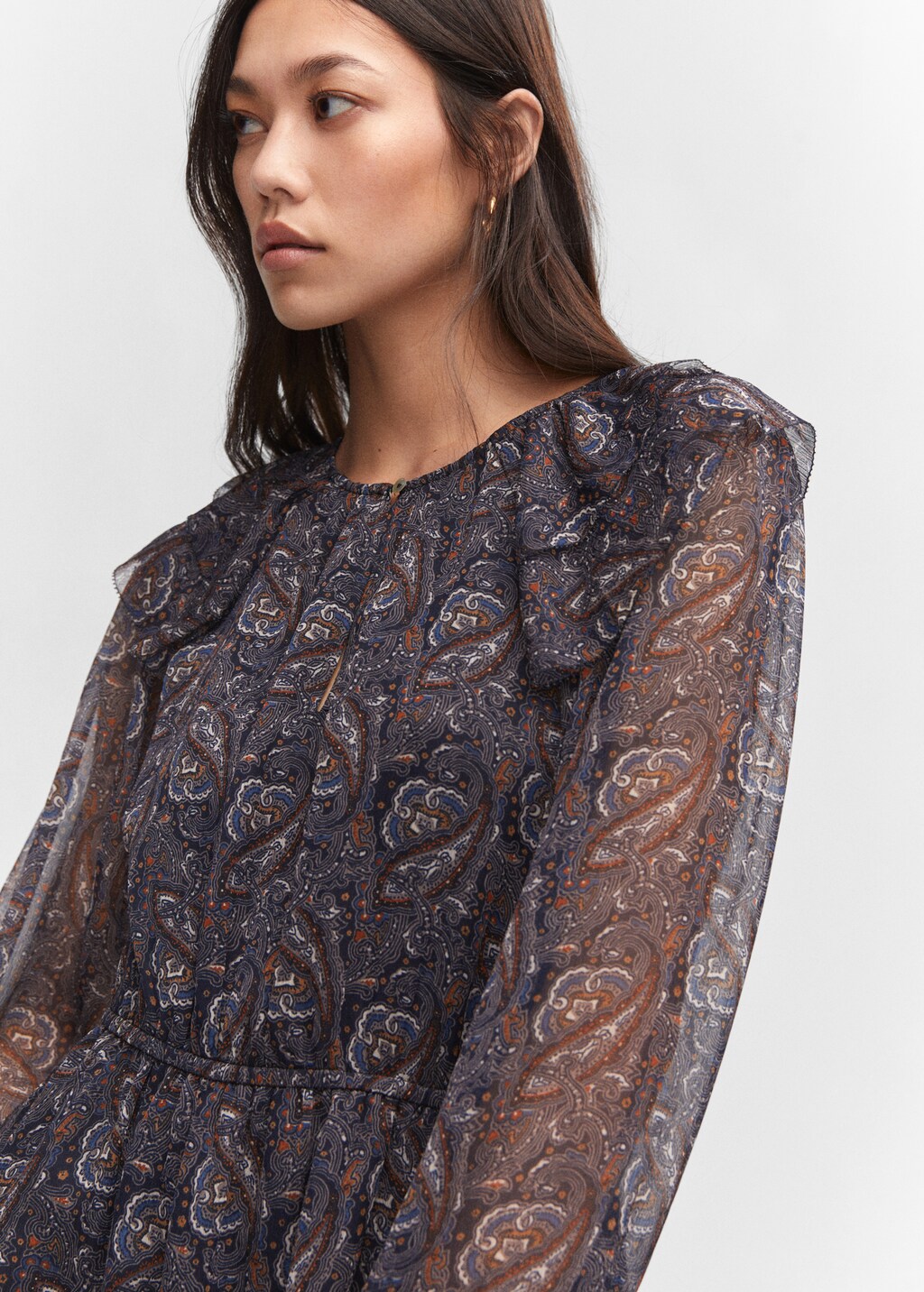 Printed chiffon dress - Details of the article 1