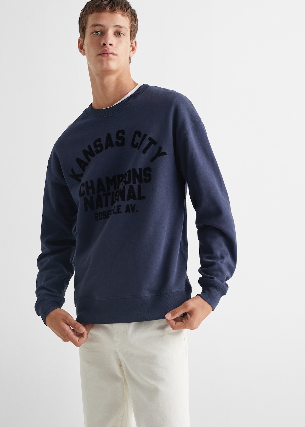 Katoenen sweatshirt met boodschap - Middenvlak