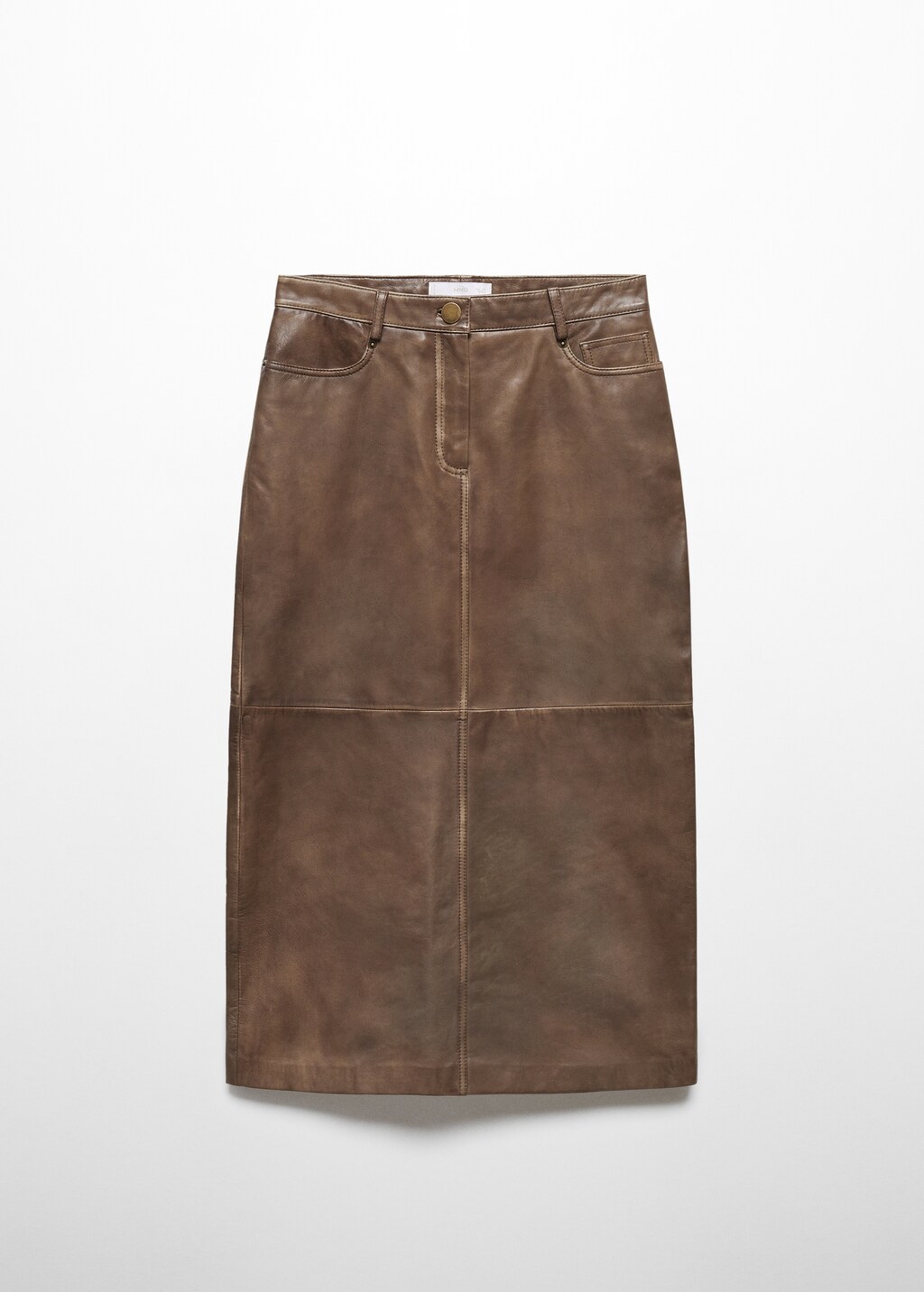 Leather midi skirt - Article without model