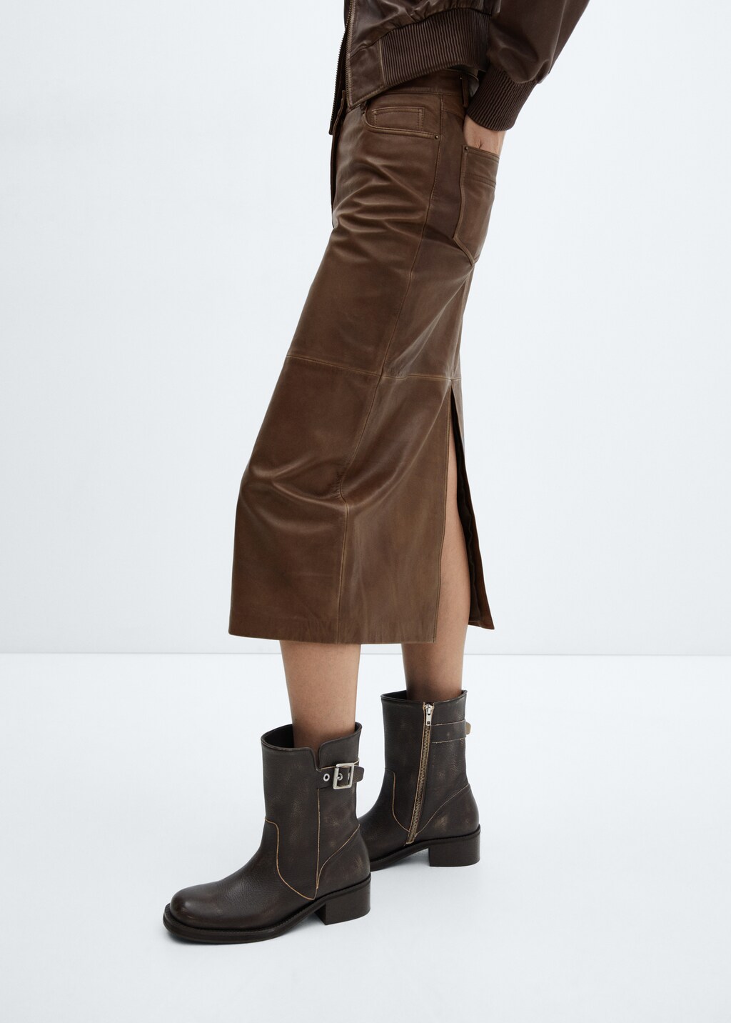 Leather midi skirt - Details of the article 2