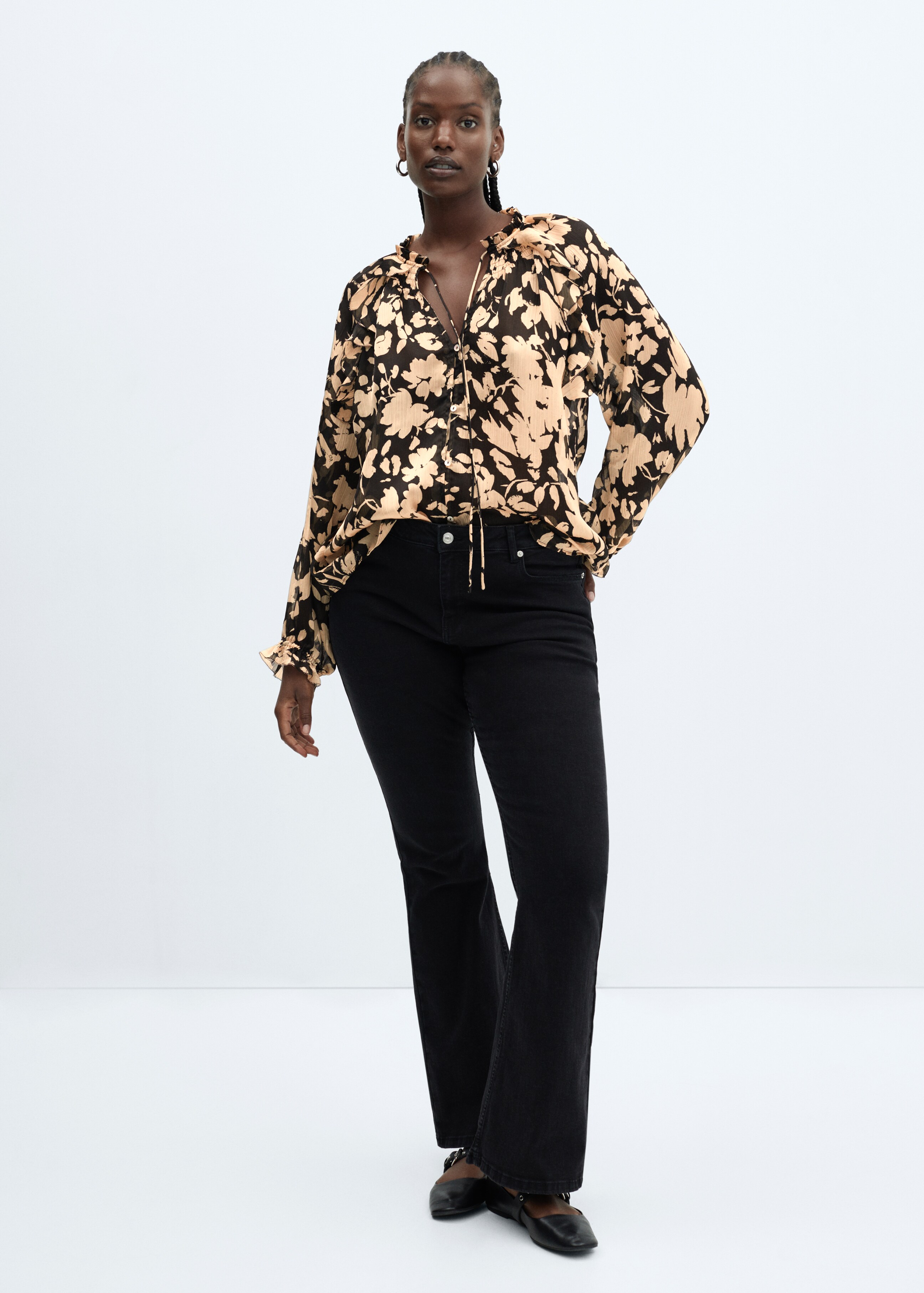 Floral-print flowy blouse - Details of the article 3