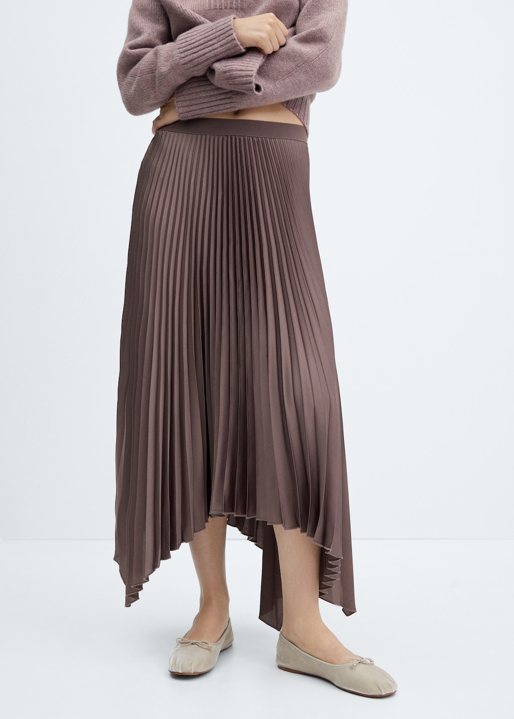 Irregular pleated skirt - Medium plane