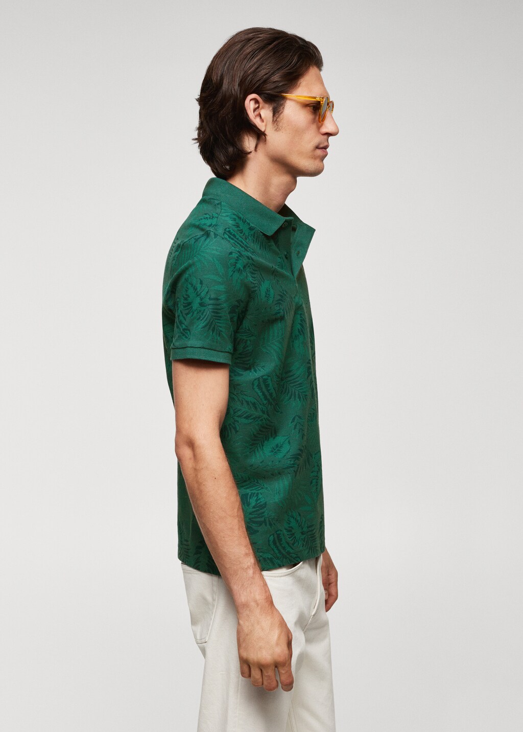 Palm print polo shirt - Details of the article 2