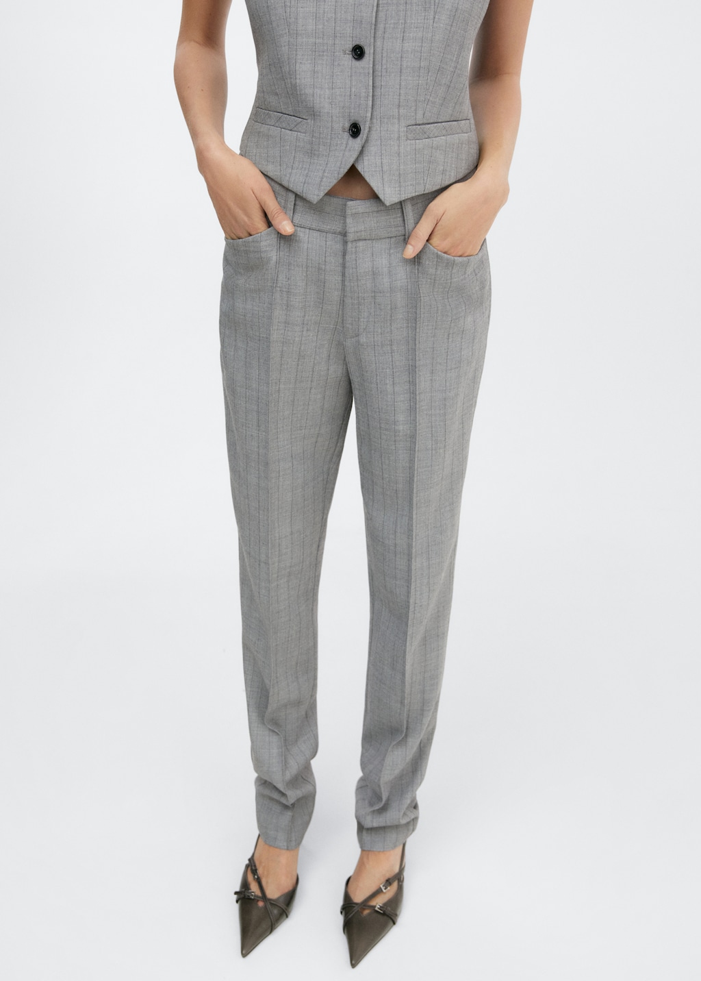 Pinstripe suit trousers - Medium plane