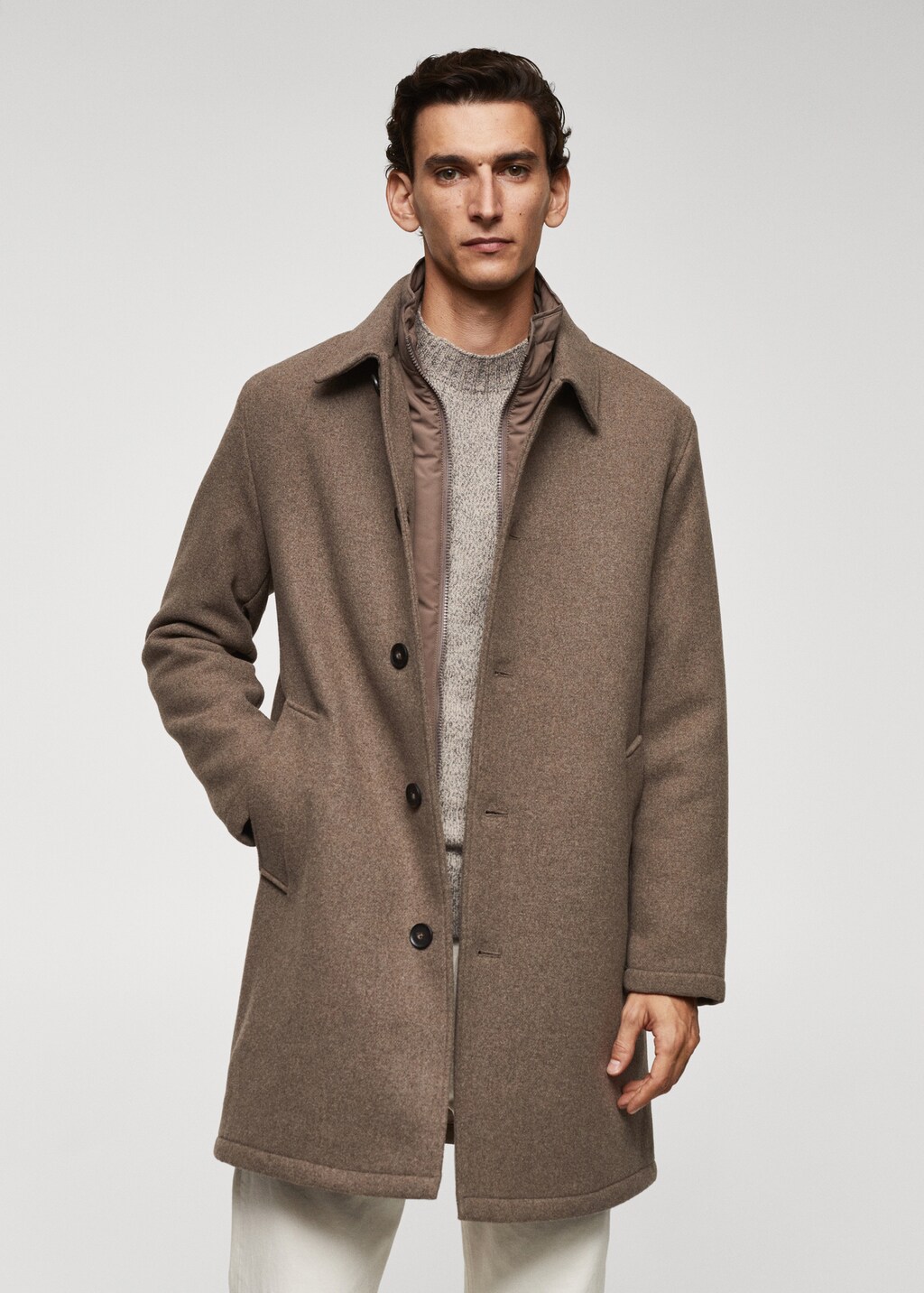 Thermoregulating wool coat - Medium plane