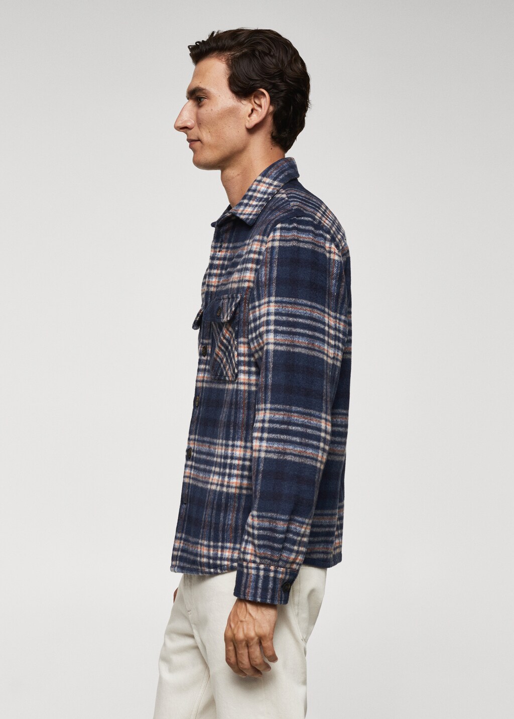 Check wool-blend overshirt - Details of the article 2