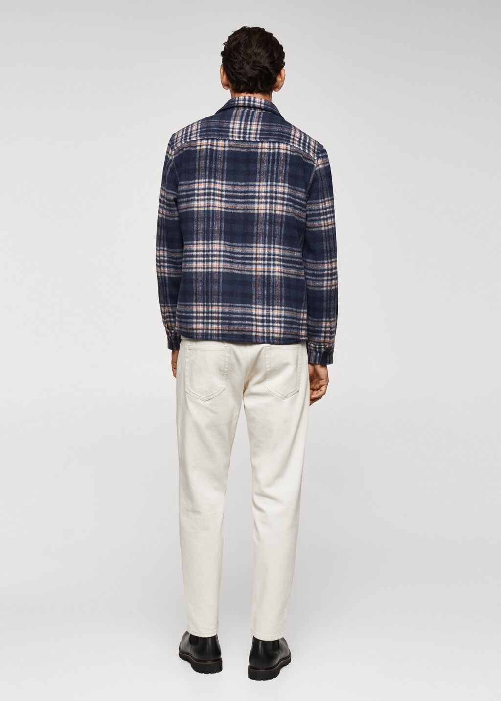 Check wool-blend overshirt - Reverse of the article