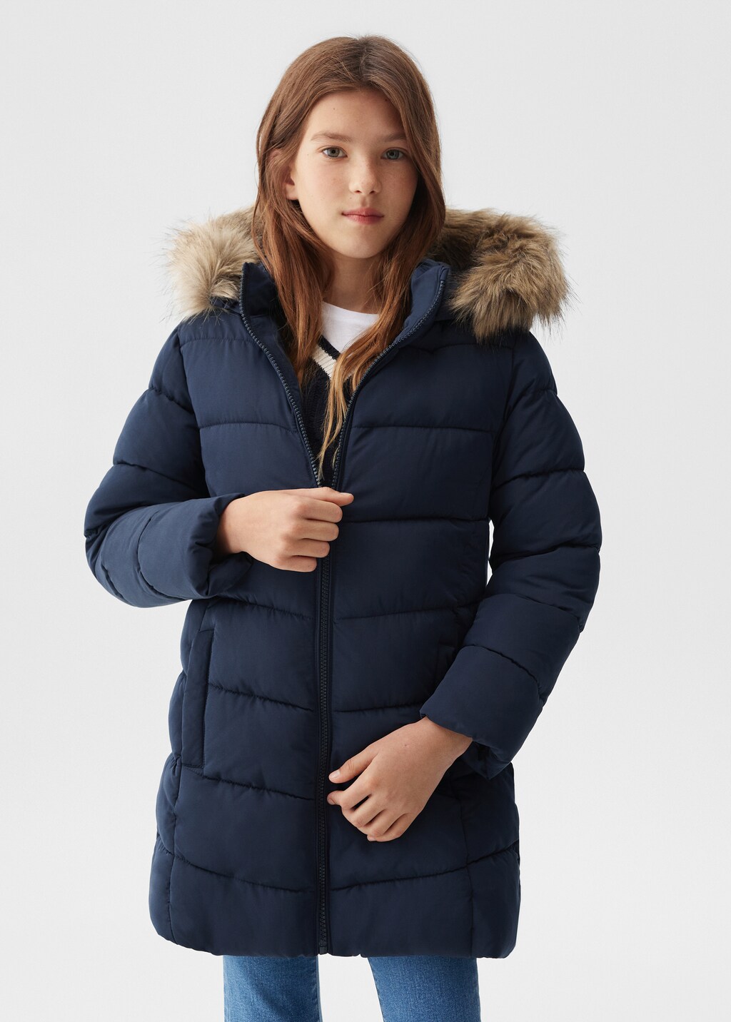 Quilted long coat - Medium plane