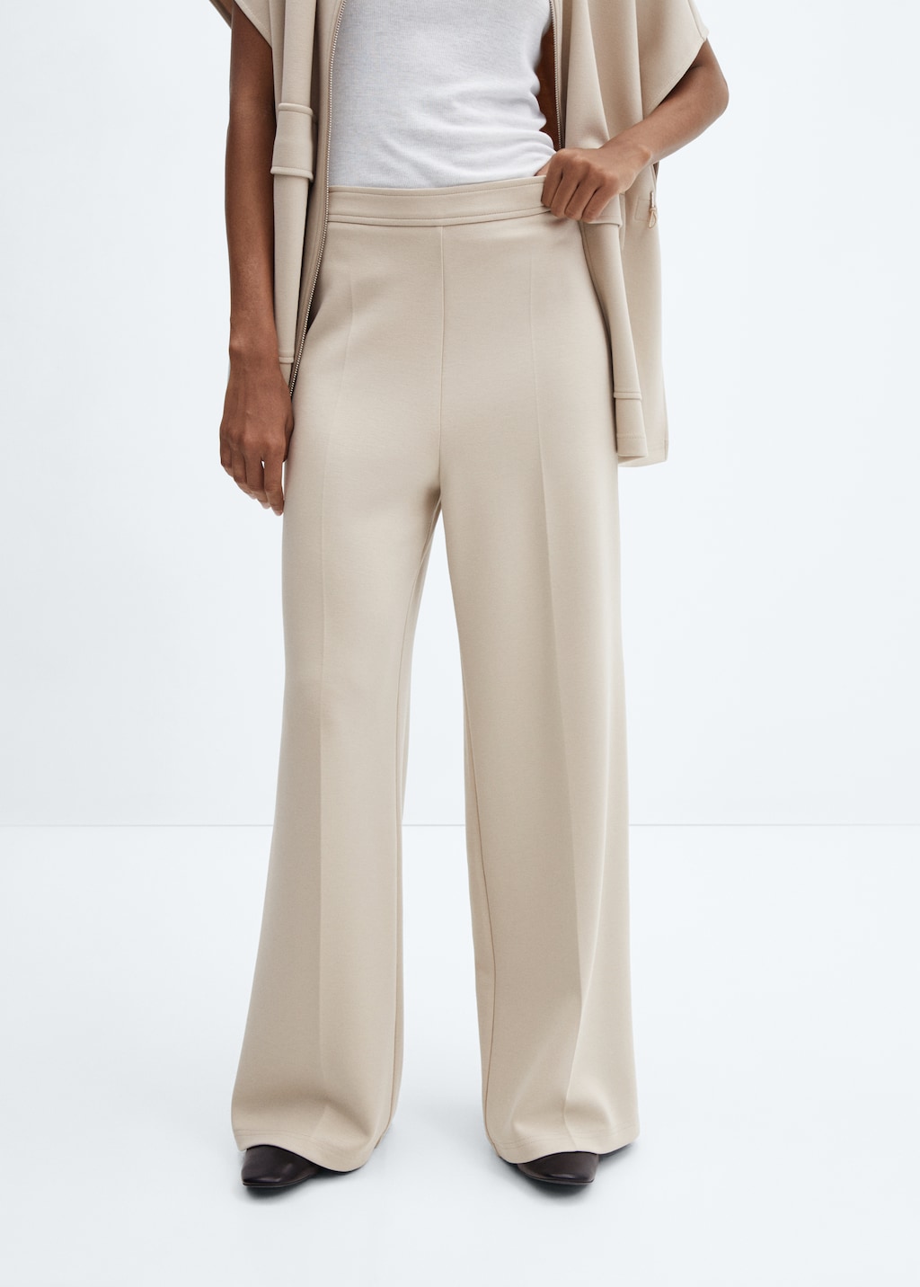 High-rise wideleg trousers - Medium plane