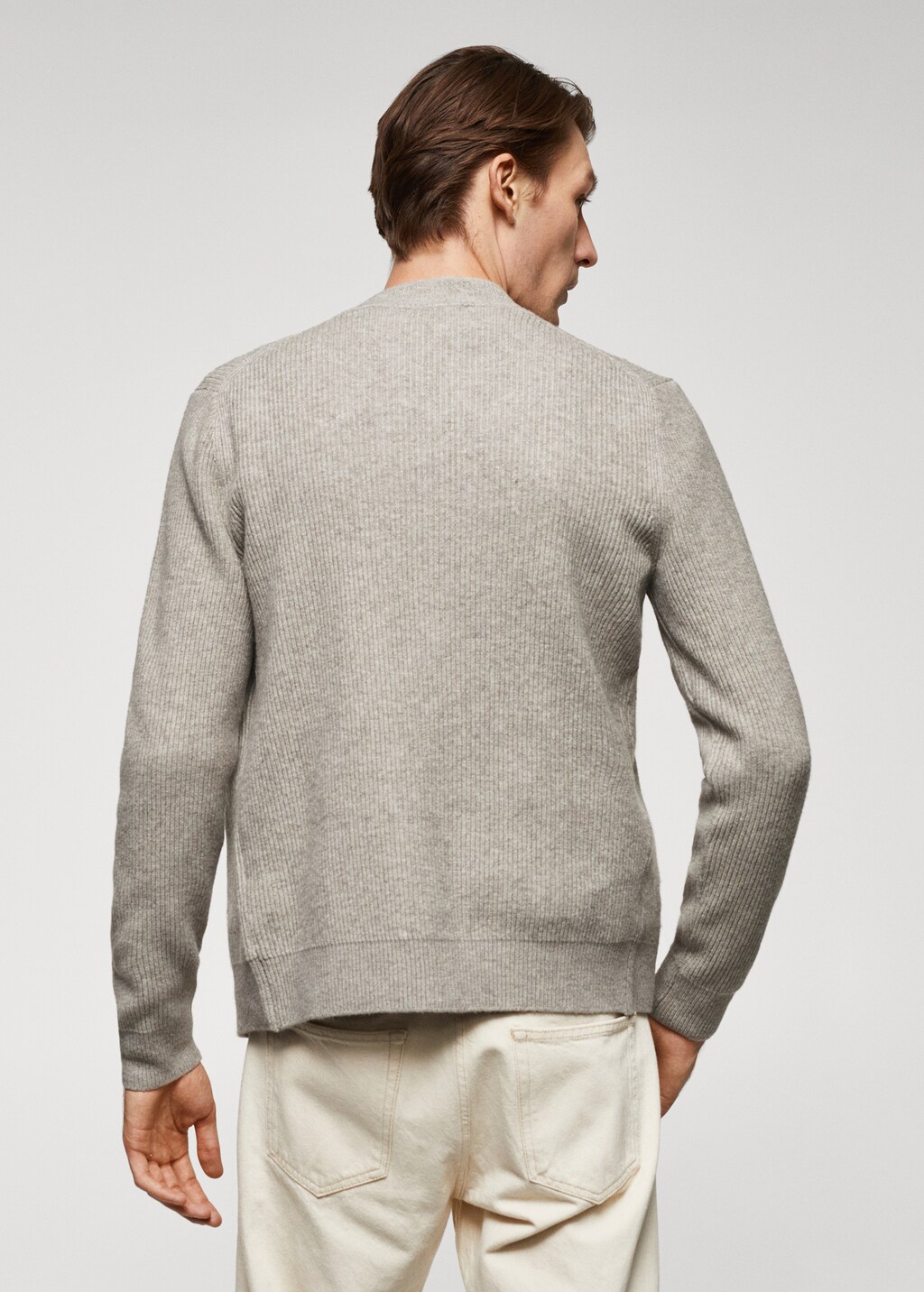 Wool-blend ribbed cardigan - Reverse of the article