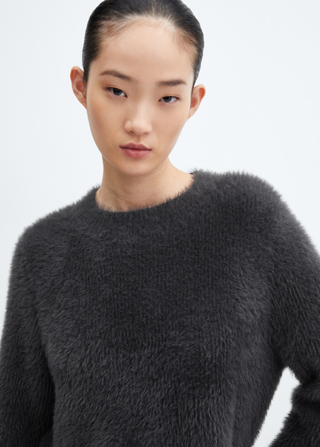 Fur-effect knitted sweater - Details of the article 1