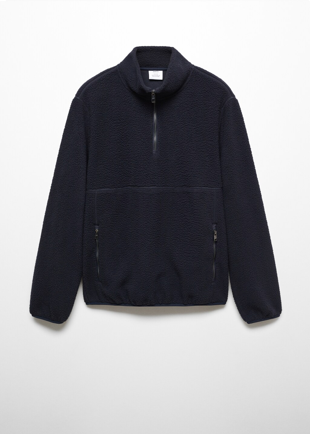 Zip-neck fleece sweatshirt - Article without model