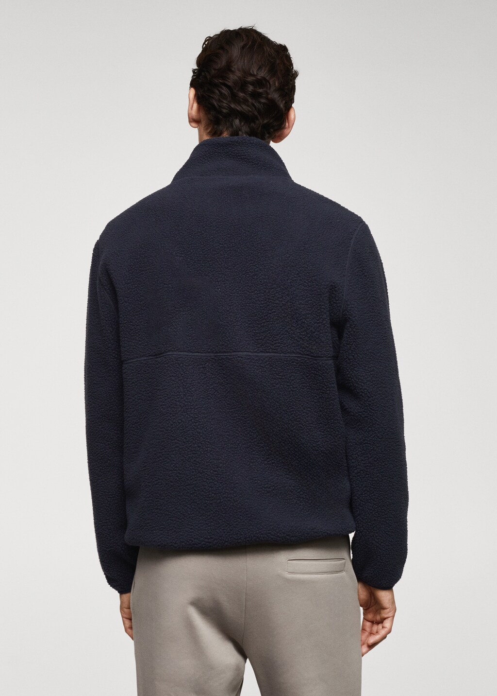 Zip-neck fleece sweatshirt - Reverse of the article