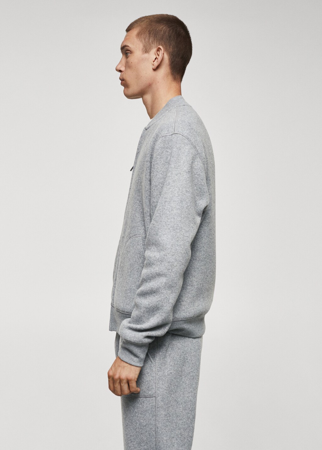 Wool-blend bomber sweatshirt - Details of the article 2