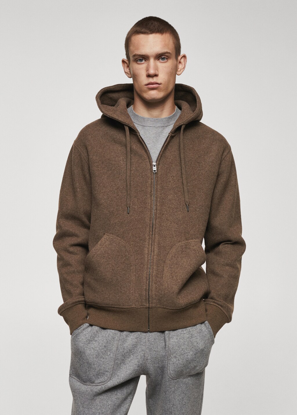 Wool-blend hooded sweatshirt - Medium plane