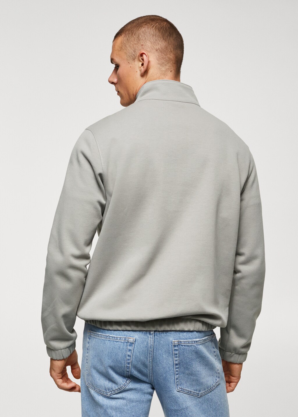 Cotton sweatshirt with zip neck - Reverse of the article