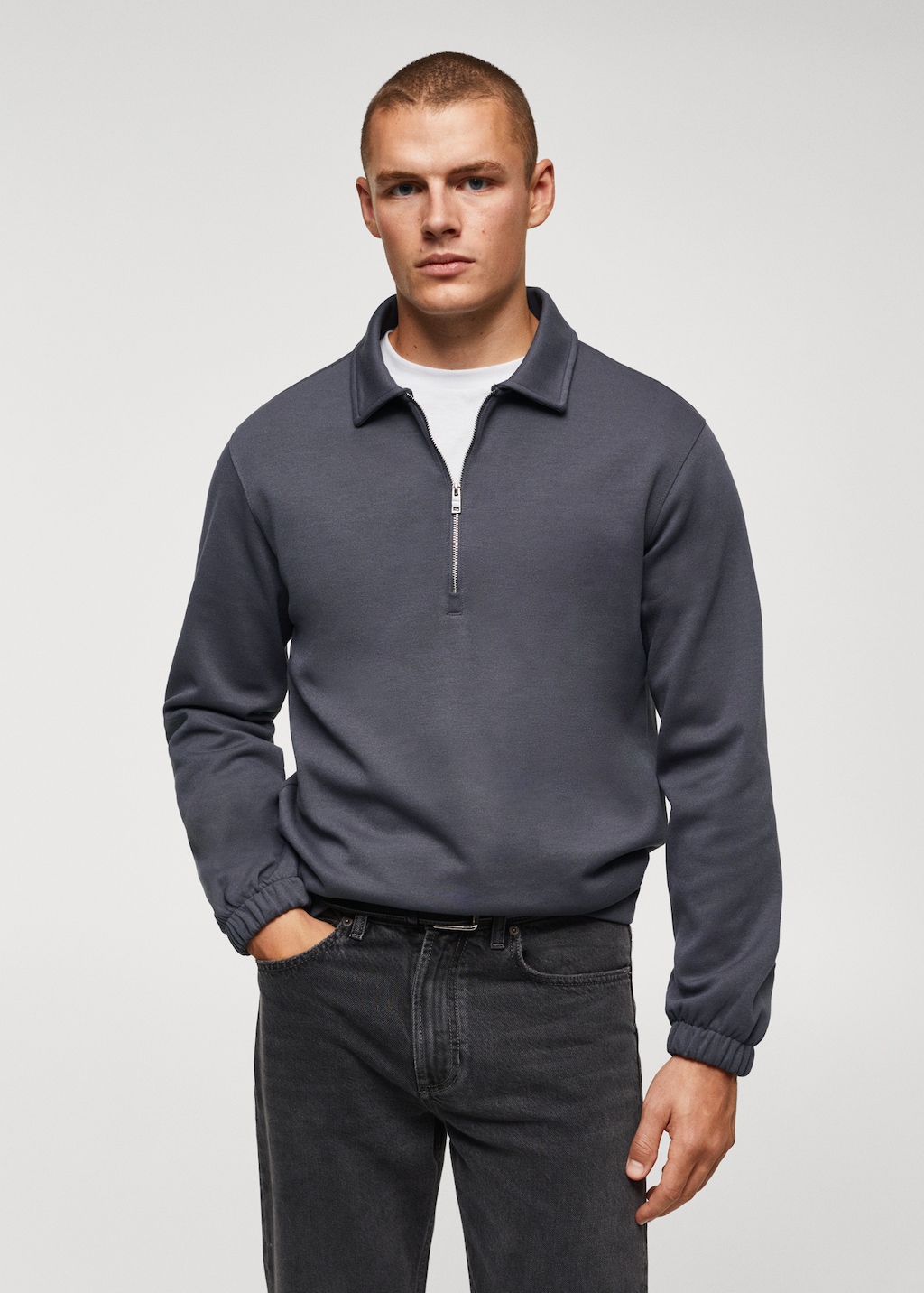 Cotton polo sweatshirt - Medium plane