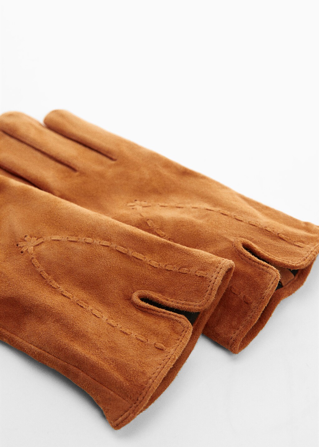 Suede gloves with seam detail - Medium plane