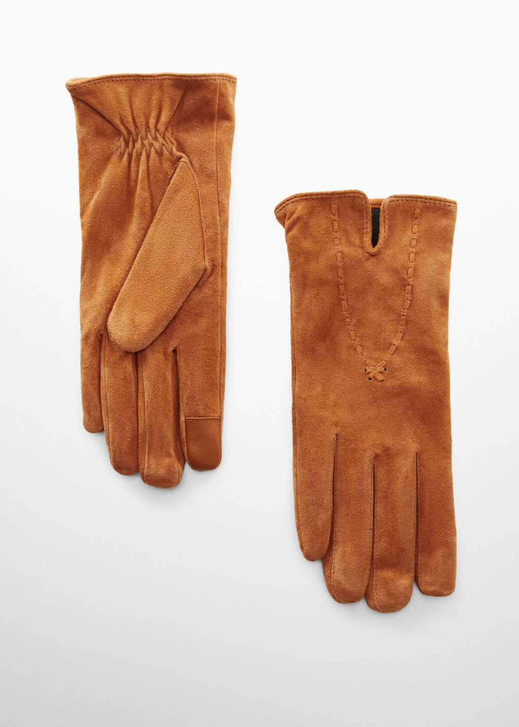 Suede gloves with seam detail - Article without model