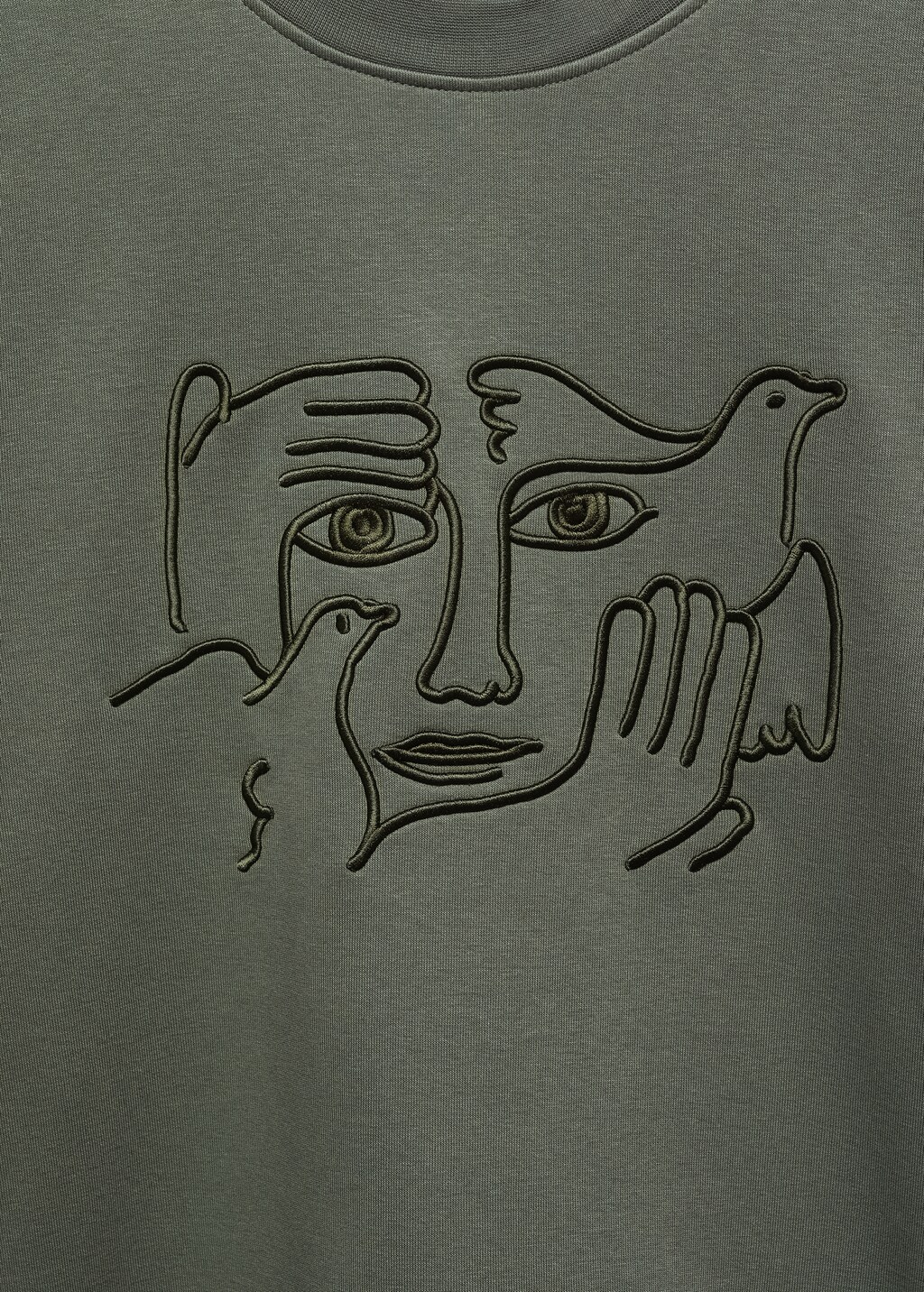 Embroidered detail cotton sweatshirt - Details of the article 8