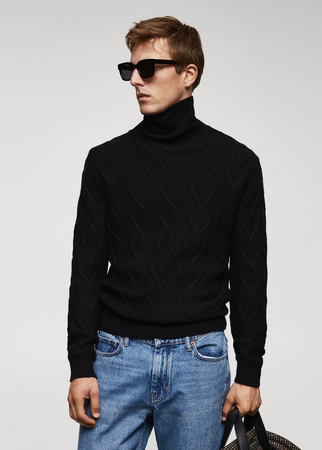 Structured wool sweater - Medium plane