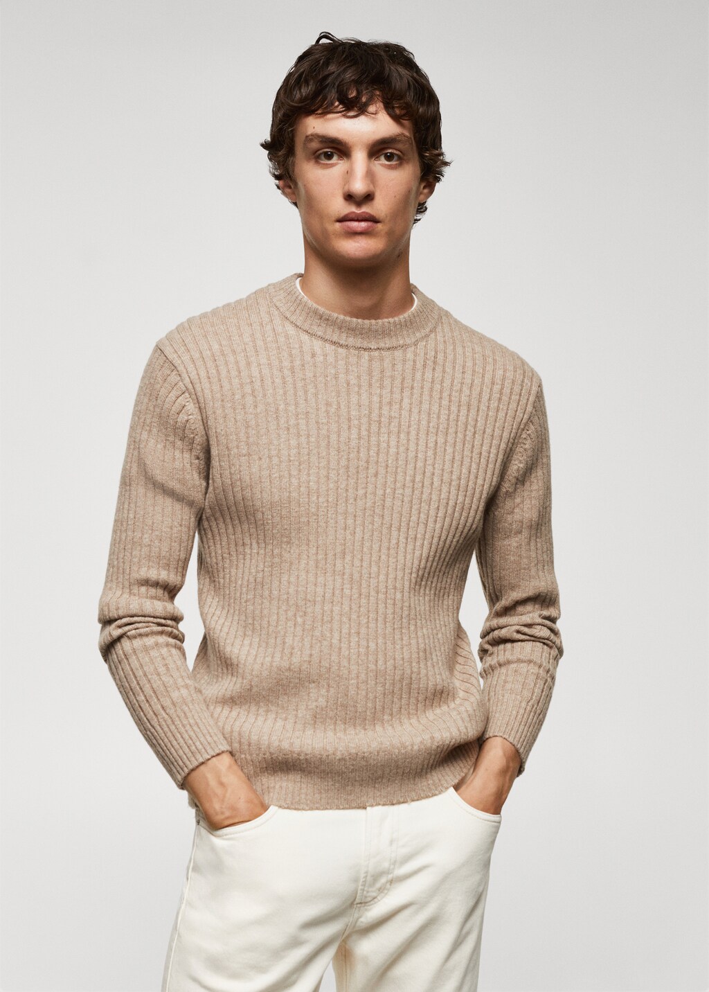 Ribbed wool-blend sweater - Medium plane