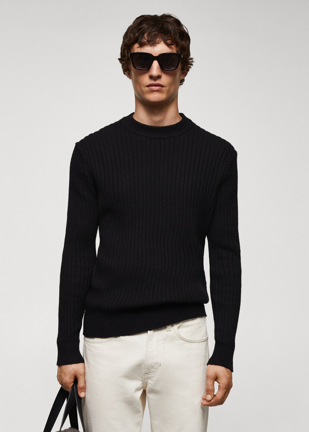 Ribbed wool-blend sweater - Medium plane