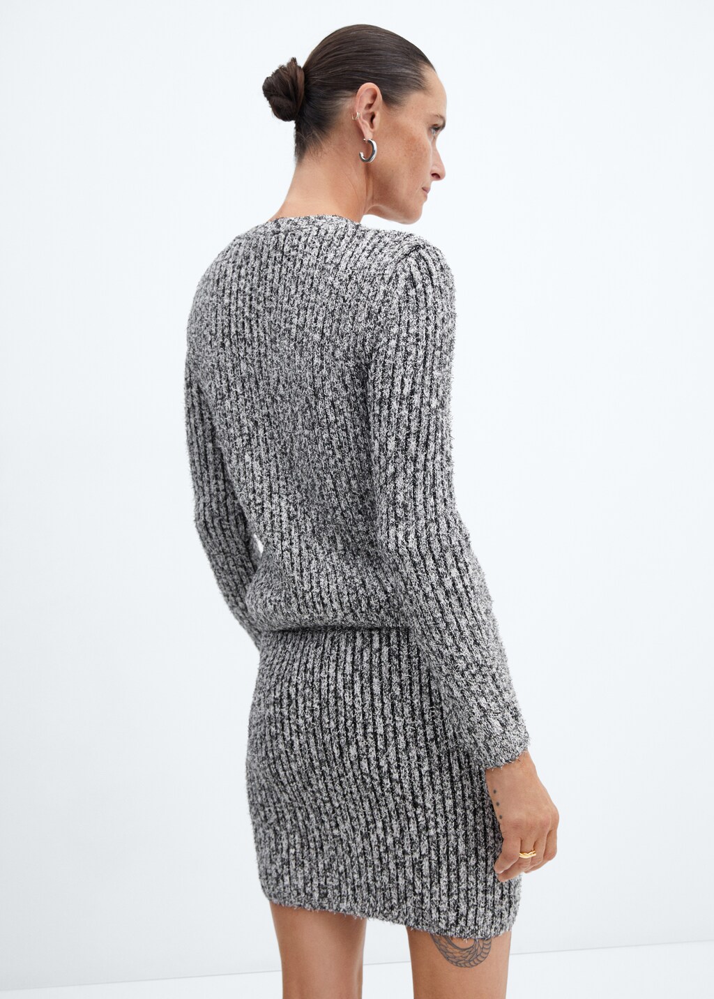 Textured rib-knit cardigan - Reverse of the article