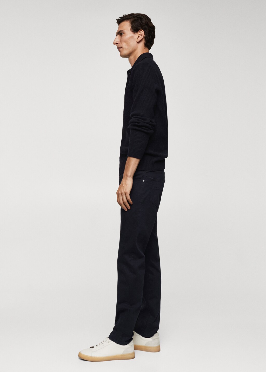 Slim-fit stretch cotton trousers - Details of the article 2