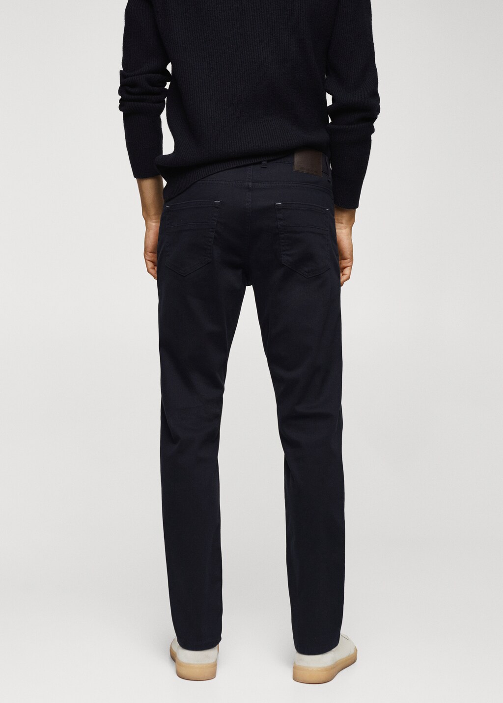 Slim-fit stretch cotton trousers - Reverse of the article