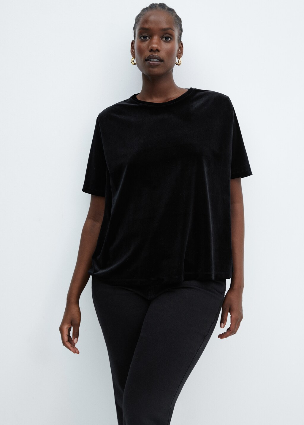 T-shirt with velvet shoulder pads  - Details of the article 5