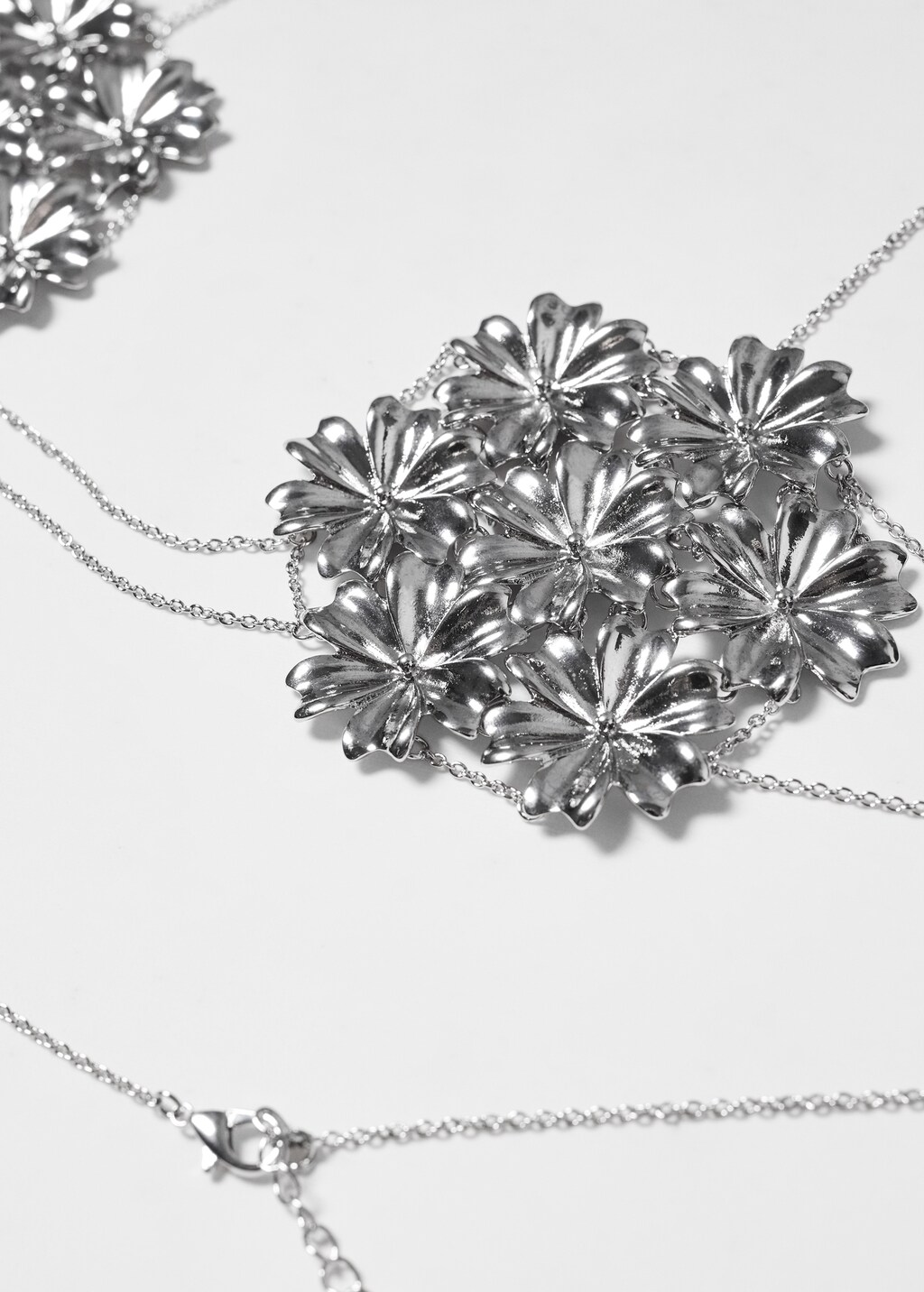 Metallic flower body necklace - Medium plane