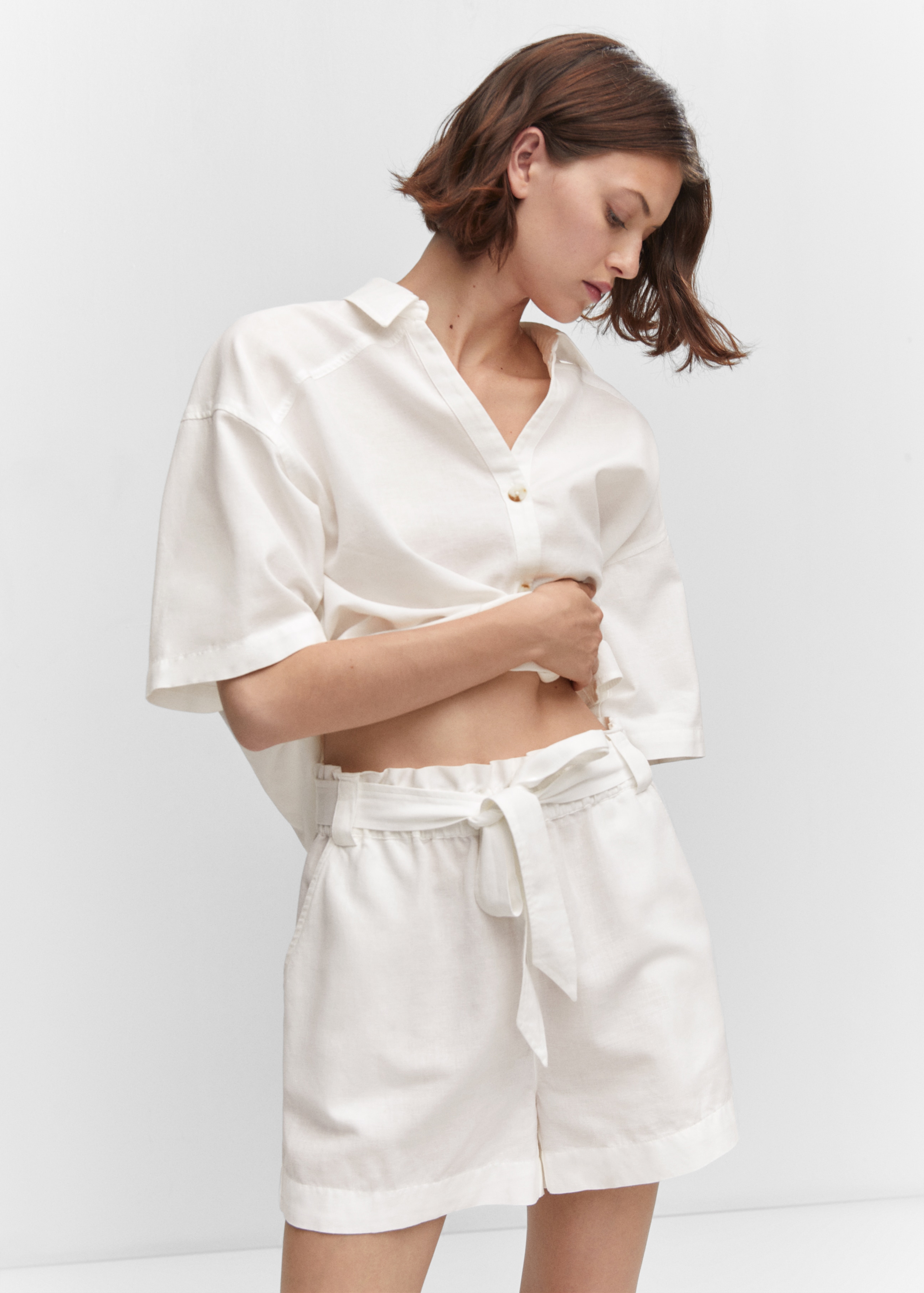 Cotton linen shorts - Medium plane