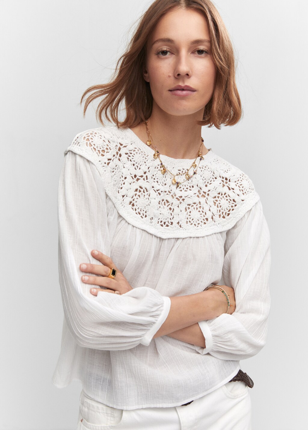 Crochet panel blouse - Details of the article 1