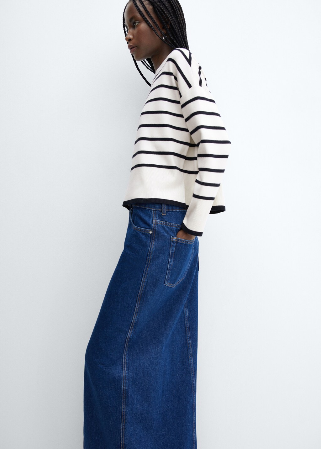 Oversized striped sweater - Details of the article 2