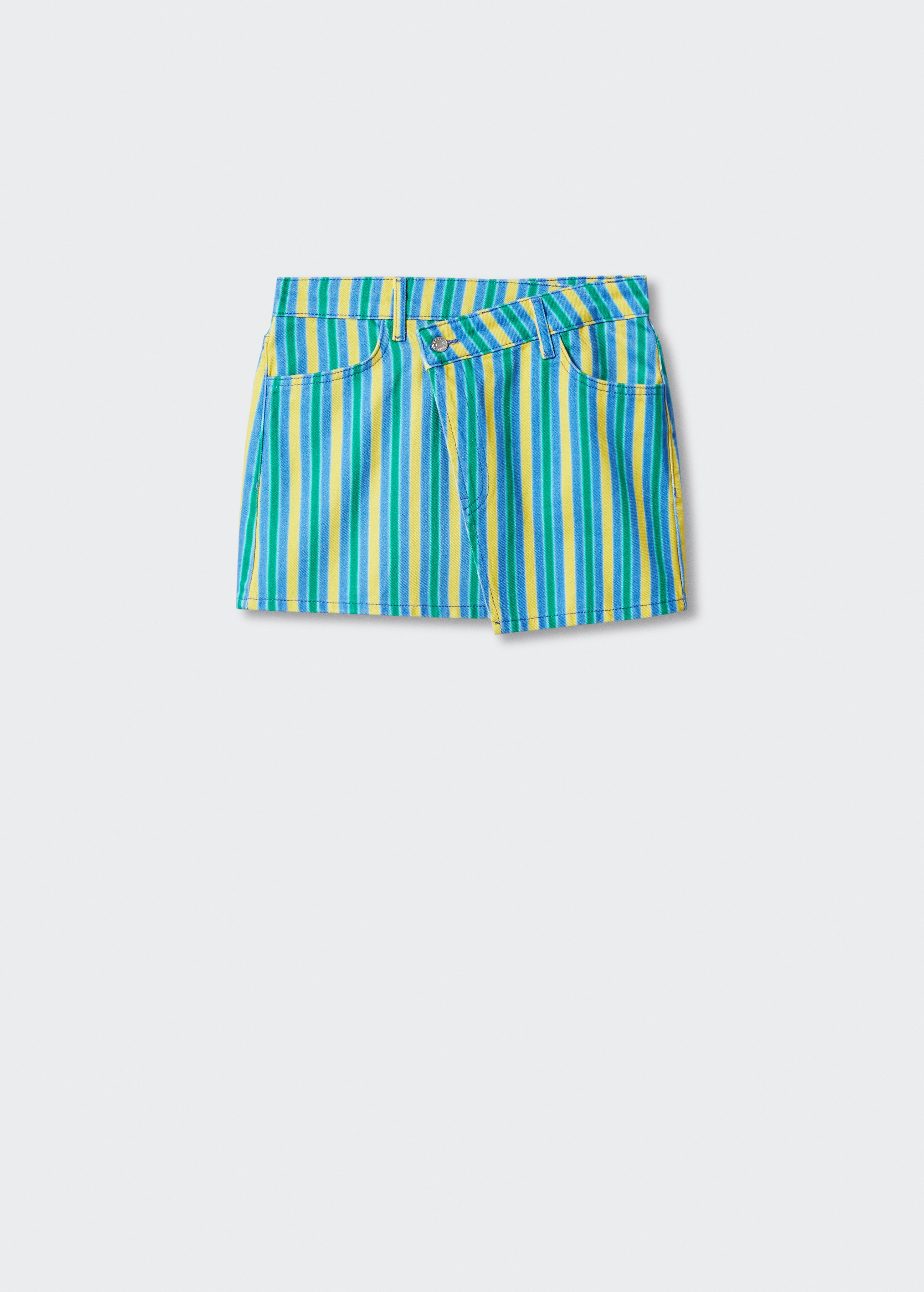 Multi-colored striped denim mini-skirt - Article without model