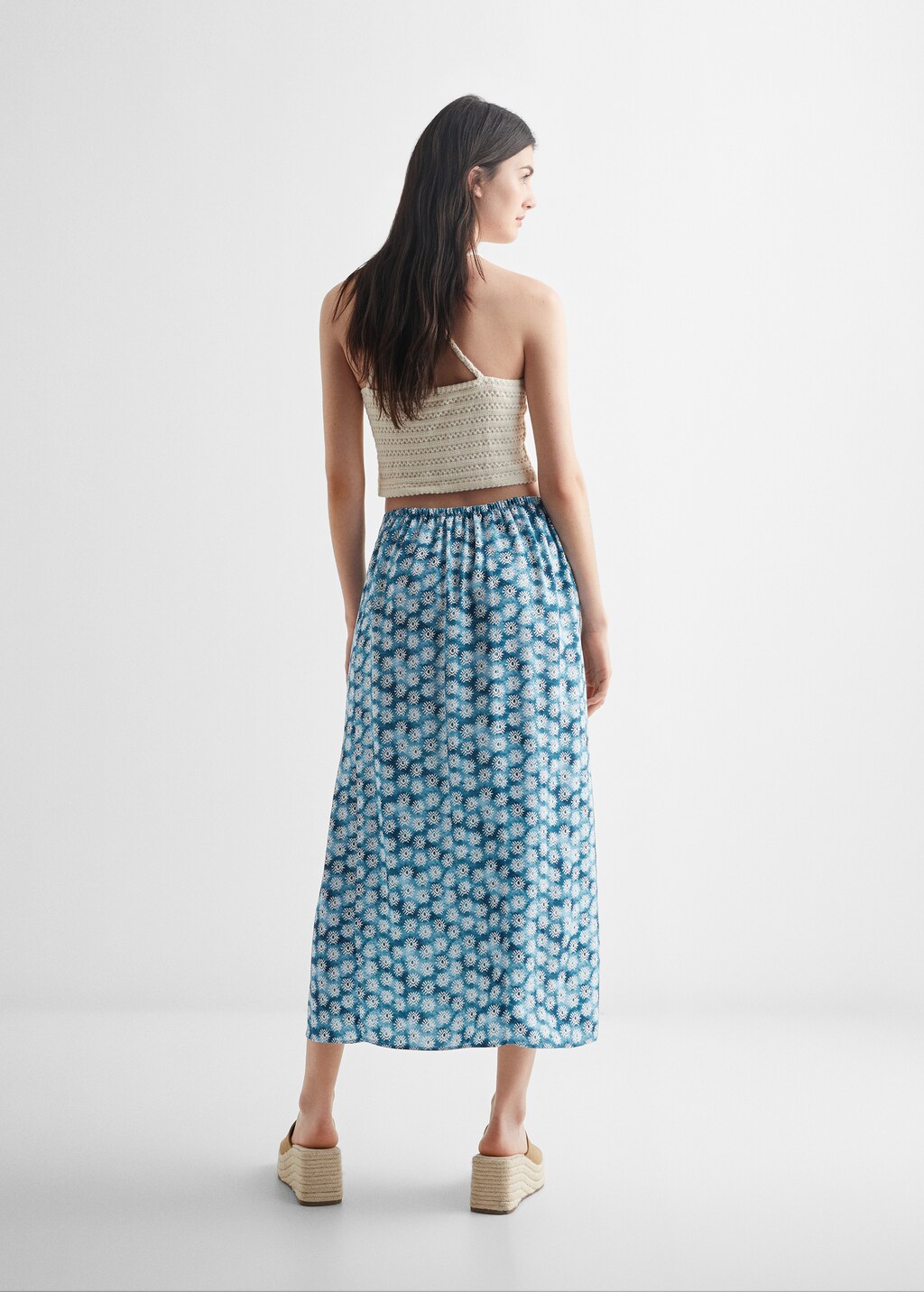 Slit printed long skirt - Reverse of the article