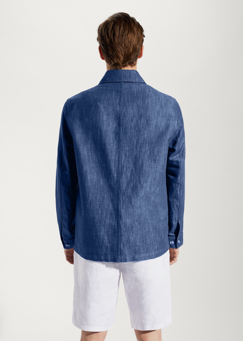 Cotton-linen jacket with pockets - Reverse of the article